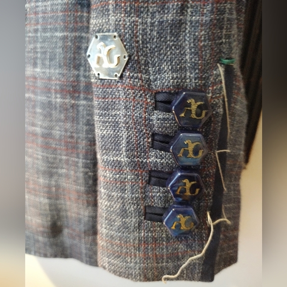 Angelo Galasso Plaid Wool, Silk & Linen Blazer, Size 50 US, 60 IT, XXL NWOT - Picture 10 of 16